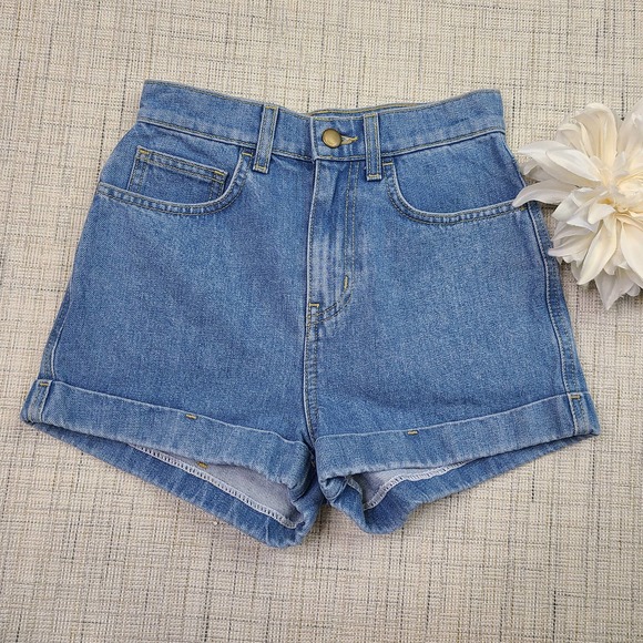 American Apparel Pants - American Apparel Denim Loose Cuff High Rise Shorts